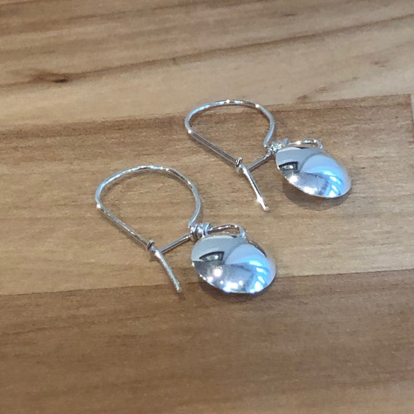 Sterling Silver Hammered Hoop Chain Earrings with Small Gemstones 3 Hoop Drop